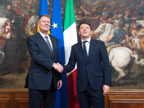 Iohannis, primit de premierul Matteo Renzi: Comunitatea românilor, cea mai integrată din Italia